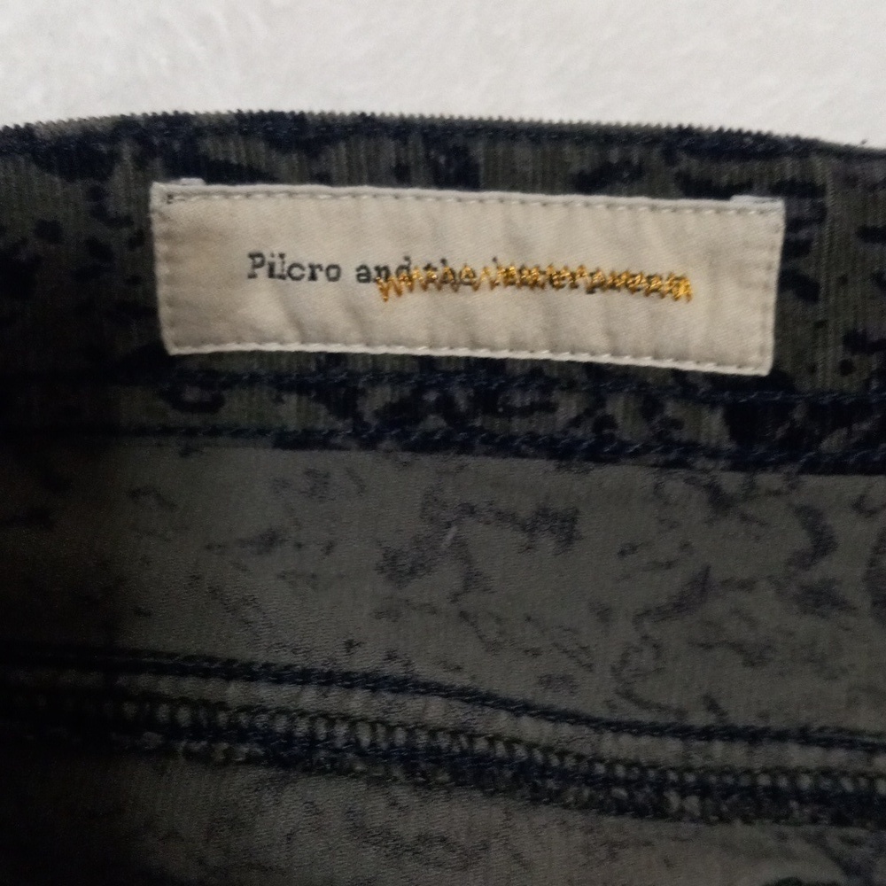 Anthropologie Pilcro and the Letterpress Serif Green & Black Corduroy Pants - Picture 15 of 16
